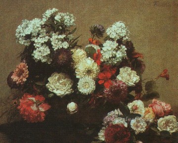 アンリ・ファンタン・ラトゥール Painting - 花のある静物画 1881年 アンリ・ファンタン・ラトゥール